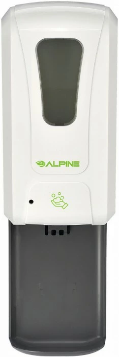 Alpine Industries Soap Dispensers Alpine 430-F-T Automatic Hands-Free Foam Hand Sanitizer / Soap Dispenser With Drip Tray, White, 1200 Ml