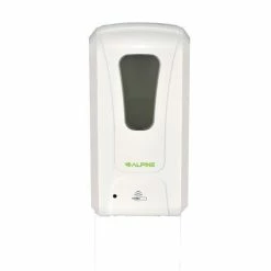 Alpine Industries Soap Dispensers Alpine 430-L Automatic Hands-Free Gel Hand Sanitizer / Soap Dispenser, White, 1200 Ml