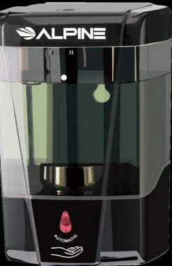 Alpine Industries Soap Dispensers Alpine 432-1-BLK Automatic Hands-Free Transparent Gel Sanitizer / Liquid Soap Dispenser,Black, 700 Ml