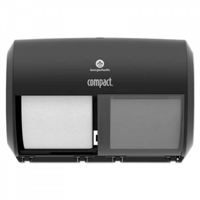 Georgia Pacific Toilet Paper Dispensers Compact Coreless Side-by-Side 2-Roll Tissue Dispenser, 11.5 X 7.625 X 8, Black 3 Georgia Pacific Toilet Paper Dispensers Compact Coreless Side-by-Side 2-Roll Tissue Dispenser, 11.5 X 7.625 X 8, Black