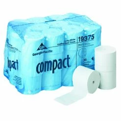 Georgia Pacific Toilet Paper And Tissues Compact Coreless 2-Ply Bath Tissue, 1500 Sheets/Roll, 18 Rolls/Carton