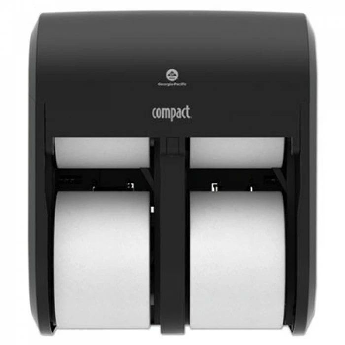 Georgia Pacific Toilet Paper Dispensers Compact Quad Vertical 4-Roll Coreless Dispenser, 11.75 X 6.9 X 13.25, Black 3 Georgia Pacific Toilet Paper Dispensers Compact Quad Vertical 4-Roll Coreless Dispenser, 11.75 X 6.9 X 13.25, Black
