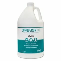 Fresh Products Air Fresheners And Odor Eliminators Conqueror 103 Odor Counteractant Concentrate, Lemon, 1 Gallon, 4/Carton