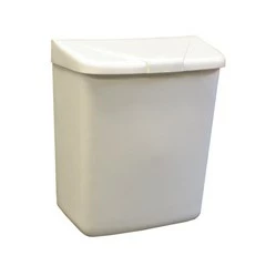 HOSPECO Sanitary Napkin Receptacles Wall Mount White Plastic Sanitary Napkin Receptacle 1 Gallon,