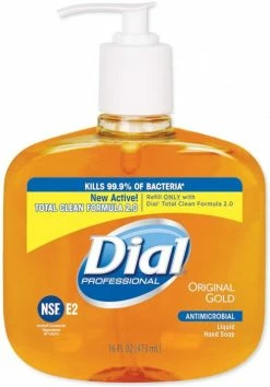 Hand Soaps And Hand Sanitizers Dial Gold Antibacterial Hand Soap, Floral Fragrance, 16 Oz Pump Bottle, 12/Carton