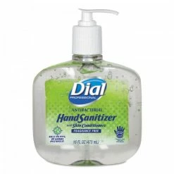 Dial Professional Hand Soaps And Hand Sanitizers Dial Instant Hand Sanitizer Pump With Moisturizers, 16 Oz. 8/Carton
