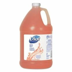 Hand Soaps And Hand Sanitizers Dial Professional Body & Hair Care, 1 Gallon, Gender-Neutral Peach Scent, 4/Carton