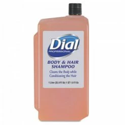 Hand Soaps And Hand Sanitizers Dial Professional Body & Hair Care, Peach, 1 Liter Refill Cartridge, 8/Carton