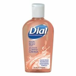 Hand Soaps And Hand Sanitizers Dial Professional Body & Hair Care, Peach Scent, 7.5 Oz. Flip Cap Bottle, 24/Carton