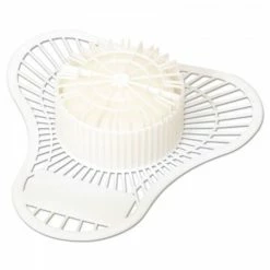 Big D Industries Urinal Screens Dyna-Screen Urinal Screen With Block, White, Camphor Scent, 6/Carton