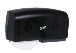 Scott Toilet Paper Dispensers Essential Coreless Twin Jumbo Roll Tissue Dispenser, Black