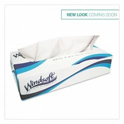 Toilet Paper And Tissues Windsoft White 2-Ply Facial Tissue, Flat Pop-Up Box, 100 Sheets/Box, 30 Boxes/Carton
