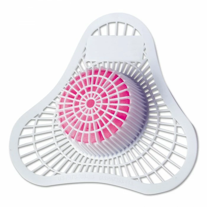 HOSPECO Urinal Screens Health Gards Urinal Screen With Non-Para Block, White/Pink, Cherry, 12/Pack 3 HOSPECO Urinal Screens Health Gards Urinal Screen With Non-Para Block, White/Pink, Cherry, 12/Pack