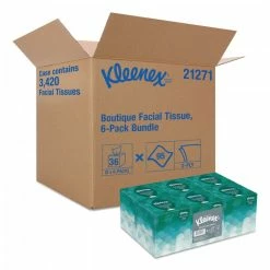Toilet Paper And Tissues Kleenex Boutique 2-Ply,White Facial Tissue, Pop-Up Box, 36 Boxes/Carton