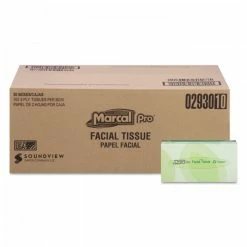 Toilet Paper And Tissues Marcal 100% Recycled 2-Ply Facial Tissue, Convenience Pack,100 Sheets/Box, 30 Boxes/Carton