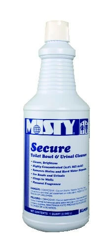 Bathroom Cleaners And Deodorizers Misty Secure 10 Percent Hydrochloric Acid Bowl Cleaner, Mint Scent, 32 Oz. - 12/Carton