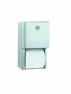 Bobrick Toilet Paper Dispensers Stainless Steel 2-Roll Tissue Dispenser, 6 1/16 X 5 15/16 X 11, Stainless Steel