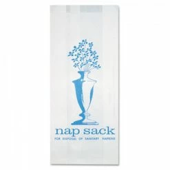 Bagcraft Sanitary Napkin Receptacles Nap Sack Sanitary Disposal Bags, 4" X 9", White, 1,000/Carton