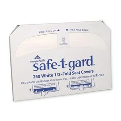 Georgia Pacific Toilet Seat Covers And Dispensers Half-Fold Toilet Seat Covers, White, 20 Boxes/Carton