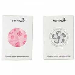 HOSPECO Sanitary Napkin Receptacles Scensibles Personal Disposal Bags, 3.38" X 9.75", Pink, 1,200/Carton