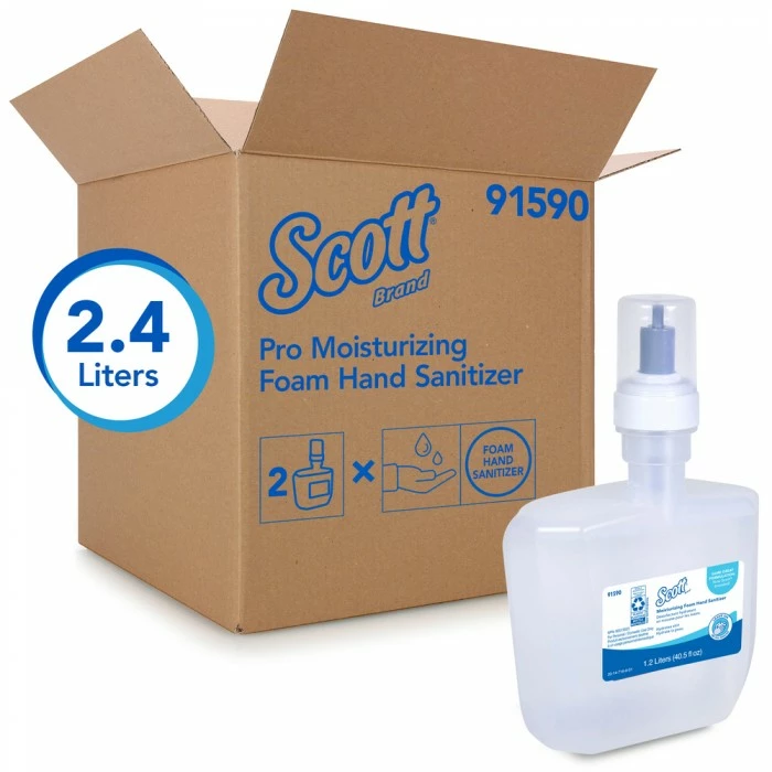 Hand Soaps And Hand Sanitizers Scott Pro Moisturizing Foam Hand Sanitizer, 1200 Ml, 2/Carton 3 Hand Soaps And Hand Sanitizers Scott Pro Moisturizing Foam Hand Sanitizer, 1200 Ml, 2/Carton