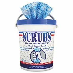 Hand Cleaning And Sanitizing Wipes Scrubs-In-A-Bucket Disposable Hand Cleaner Towel, Citrus Scent, 6 Buckets/Carton