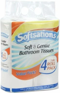 Toilet Paper And Tissues TigerChef 2-Ply Toilet Paper Rolls - 4 Rolls, 500 Sheets Per Roll