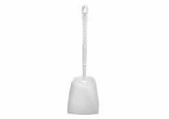 Toilet Bowl Brushes Winco BR-15SET White Toilet Bowl Brush With Caddy